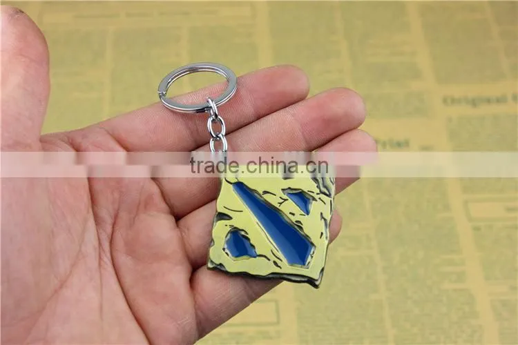 Popular dota PC game keychain alloy bright color metal keychain dota 2 keychain