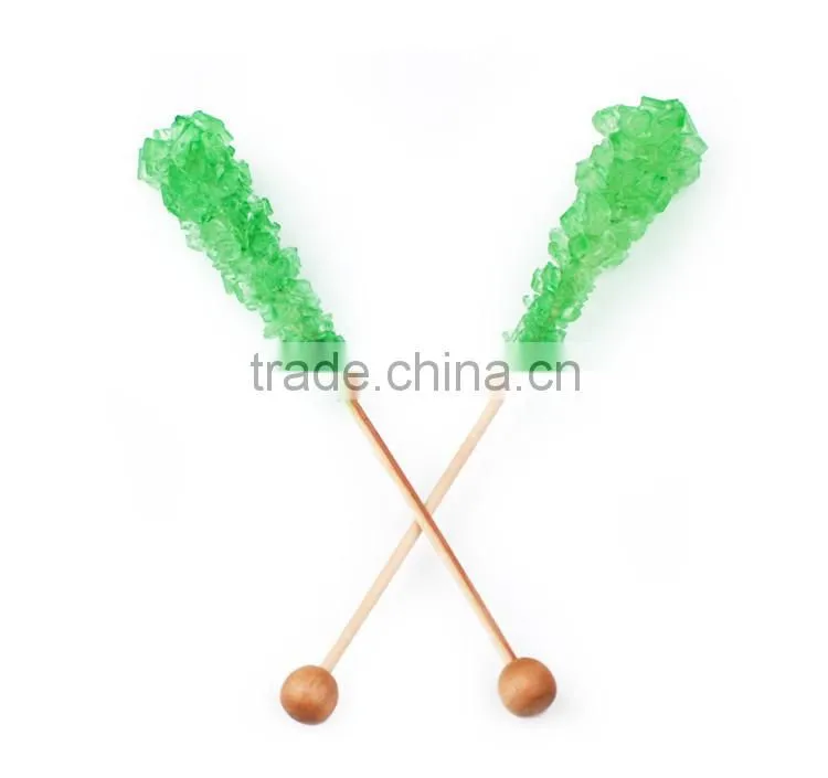 Hard candy rock lollipop candy yellow color crystal lollipop sweet