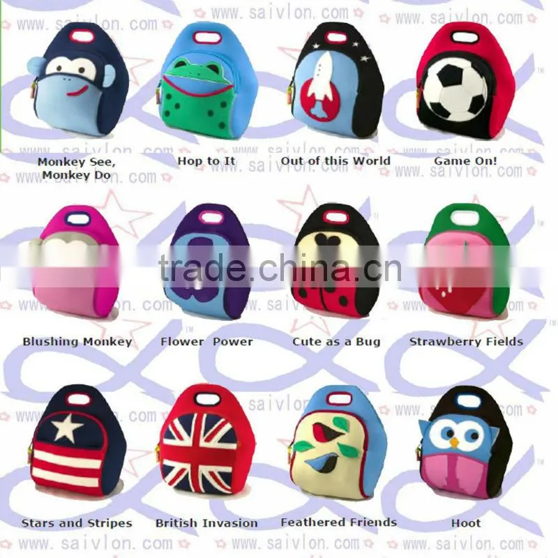 Promotional neoprene lunch cooler bag / backpack for kids