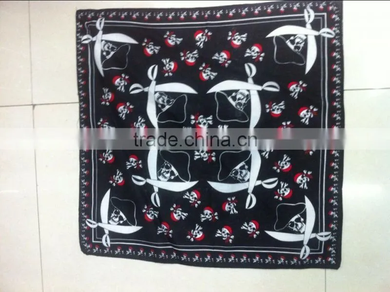 100% cotton 55x55cm Double side Printing Ghost Head Printing Bandana