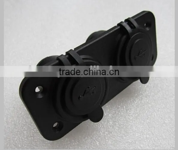Hot selling 2014! DC12V auto marine dual USB 5v 2.1a 3.1a power socket with blue LED light