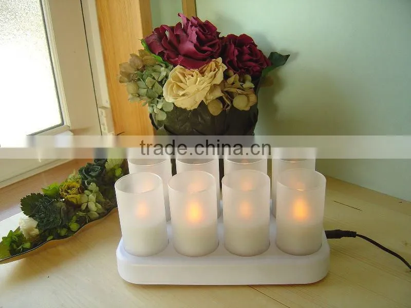 LED plastic candle lights with rechargeable base
