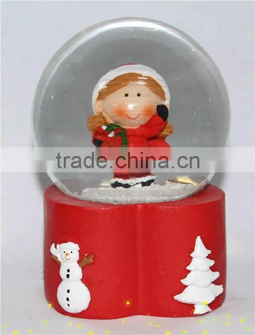 Resin Christmas lighted snow globe