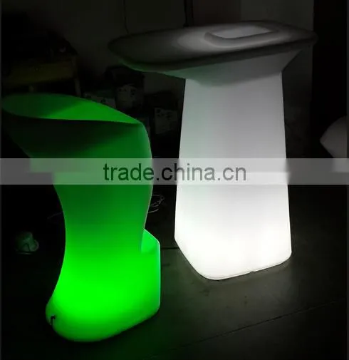 Rechargeable battery multicolor change glowing led square cocktail table