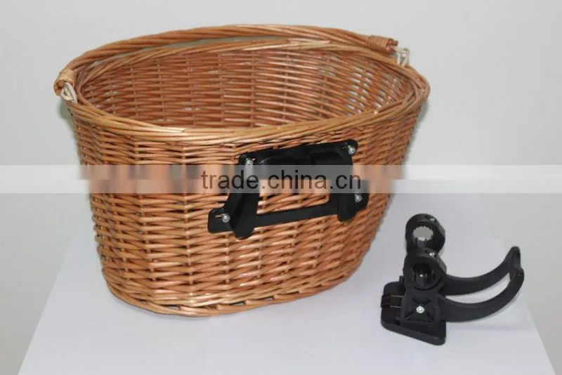 Practical and durable wicker basket for bike with 100%handmade with holder