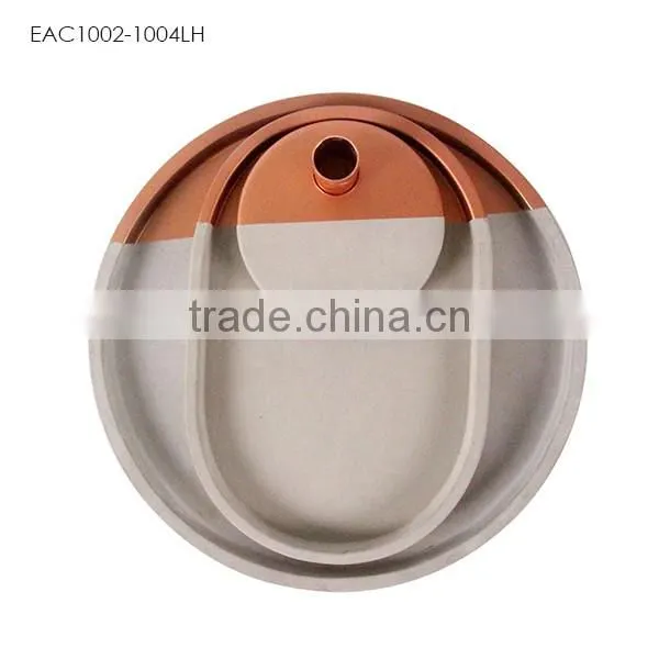OEM Wholesale cheap oval cement concrete plate/ fruit tray with print