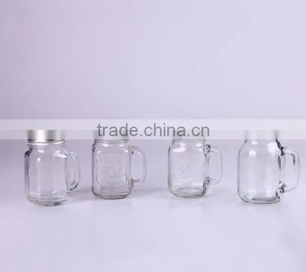 20oz clear glass mason jar with handle