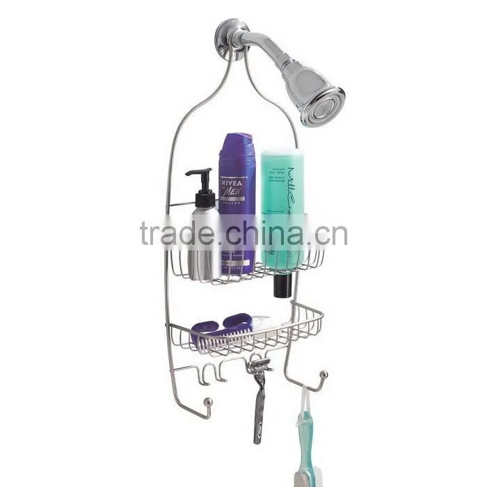 Over The Showerhead 2 Tier Deluxe Bathroom Shampoo Storage Rack