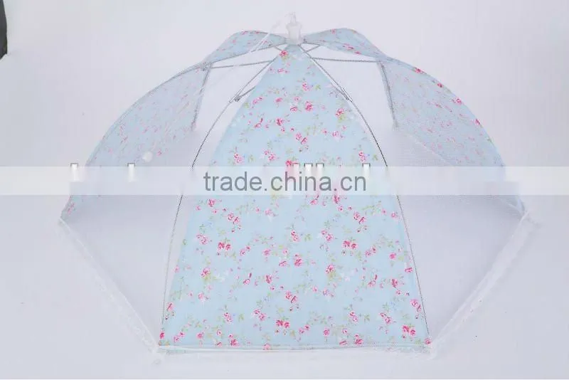 high quality unfoldable food cover,fixed food cover with flower