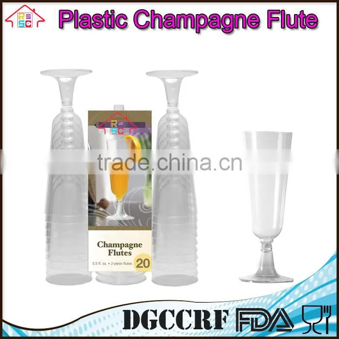 NBRSC Promotional Disposable party Plastic champagne goblet flute wine glasses