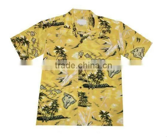 viscosa short sleeve hawaiian shirts for girl