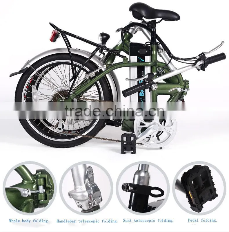 20 inch aluminum frame fast lithium battery powered electric folding bike