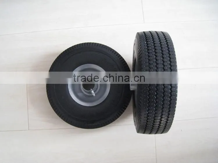 10 inch 3.5-4 puncture proof pu solid wheels