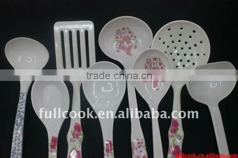 Melamine kitchen untensil series w/flower printing