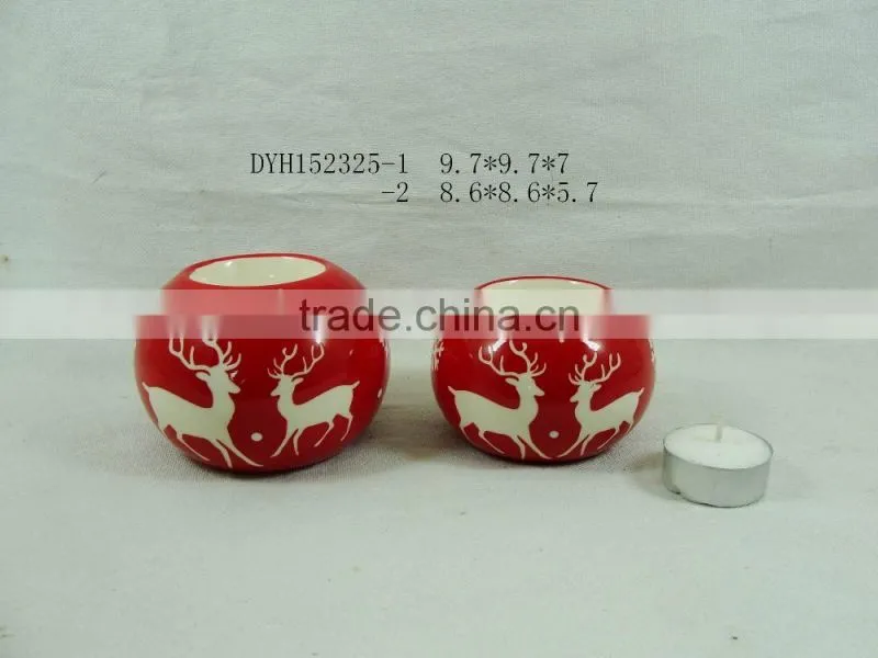 Round Ceramic Candle Holders Chirstmas decorations