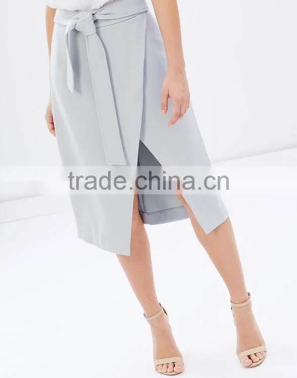 Latest designs ladies slitted front short skirt