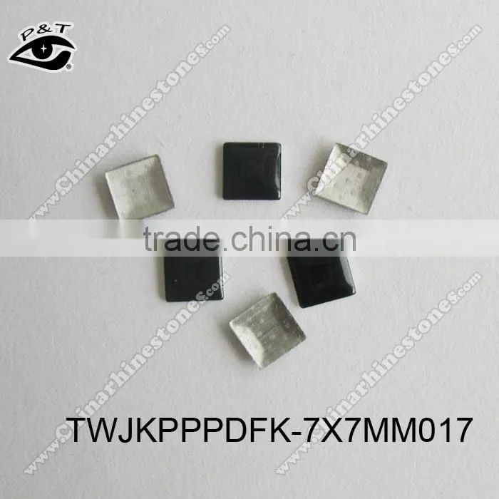 Hot Fix Nailhead 7x7mm Square Studs Black Color For Clothing Decoration