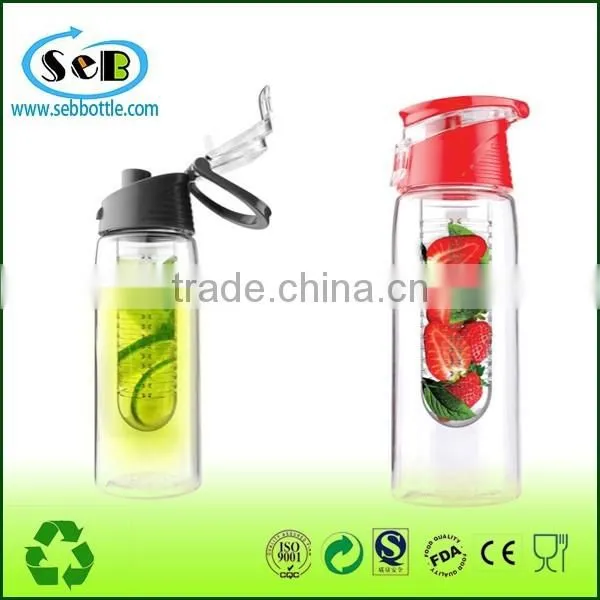 2016 new Custom logo plastic tritan sport fruit infuser water bottle with infuser