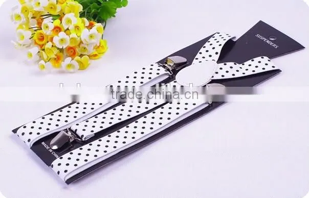 Polka Dot Braces Suspenders Elasticated Adjustable Polkadot Boys Girls 2.5cm/1"