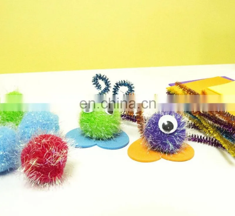 DIY Craft Making Assorted Pom Poms