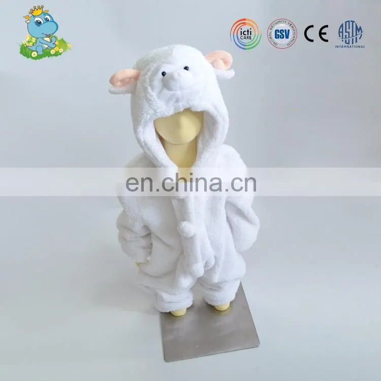 Custom wholesale white baby winter sheep animal romper