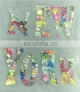 Popular Alphabet Butterfly Hot Fix Motif With Rhinestone For Garment