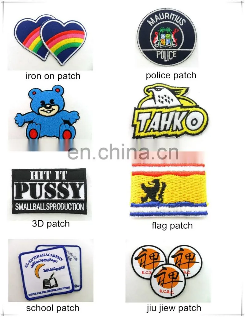 customized heart polyester embroidery patch embrodered iron patch