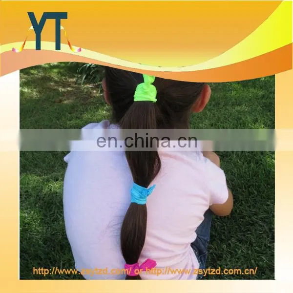 fashion color print bow hair tie elastic scrunchie for women