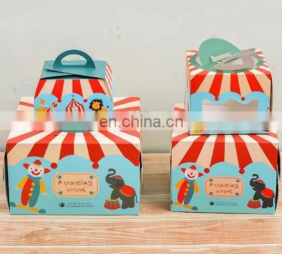 Folding cute pattern coated paper & paper 4 inch box with bottom insert