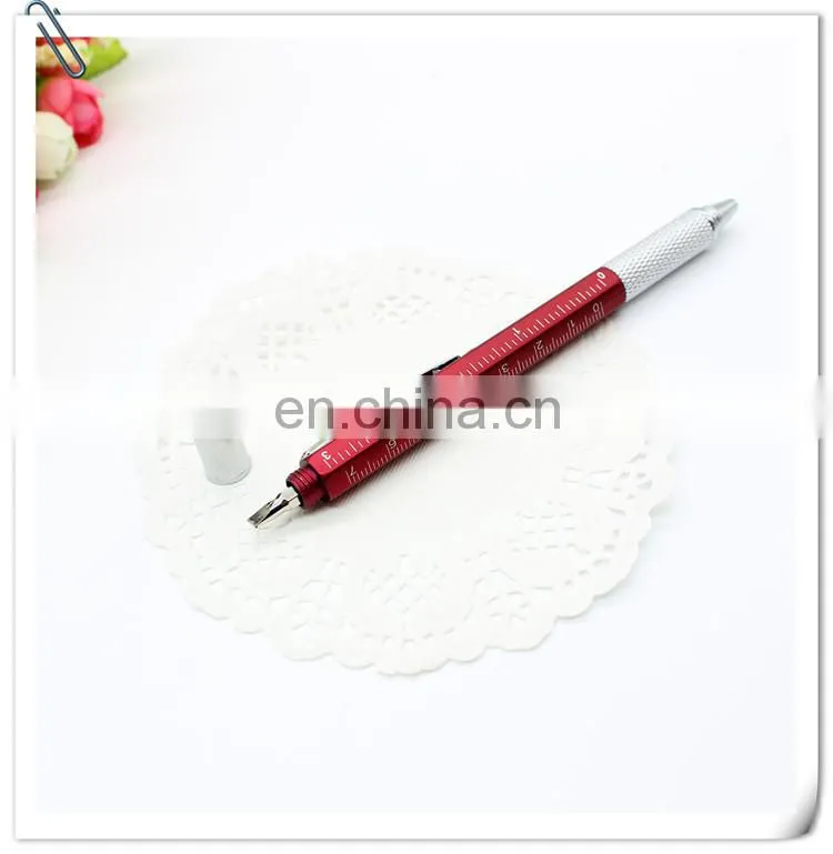 multi functional promotion novelty fancy creative advertising measure and screwdriver ballpoint ball pen with level vial