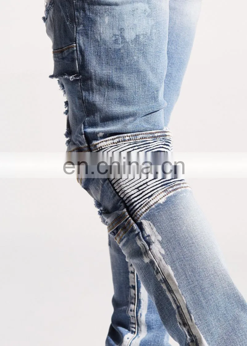 DiZNEW WHOLESALE BIKER DENIM OEM MENS JEANS SKINNY FOR MEN