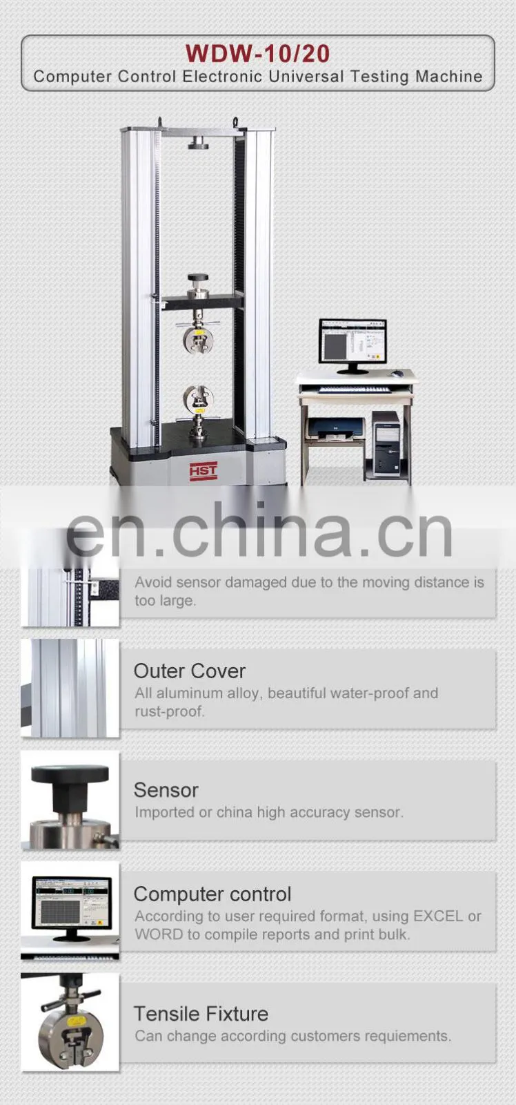 WGY-50kN/100kN/200kN/300kN Orthopaedics Testing Machine/Metallic Bone Plates Testing Machine