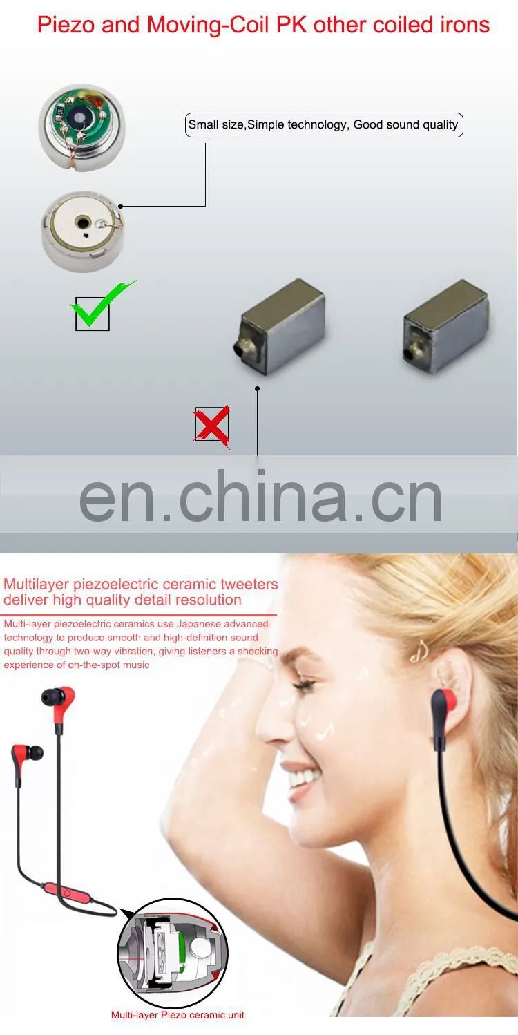 10mm Piezo and Moving-Coil earphone speaker driver unit 3mw 16ohm mylar speaker for earphone