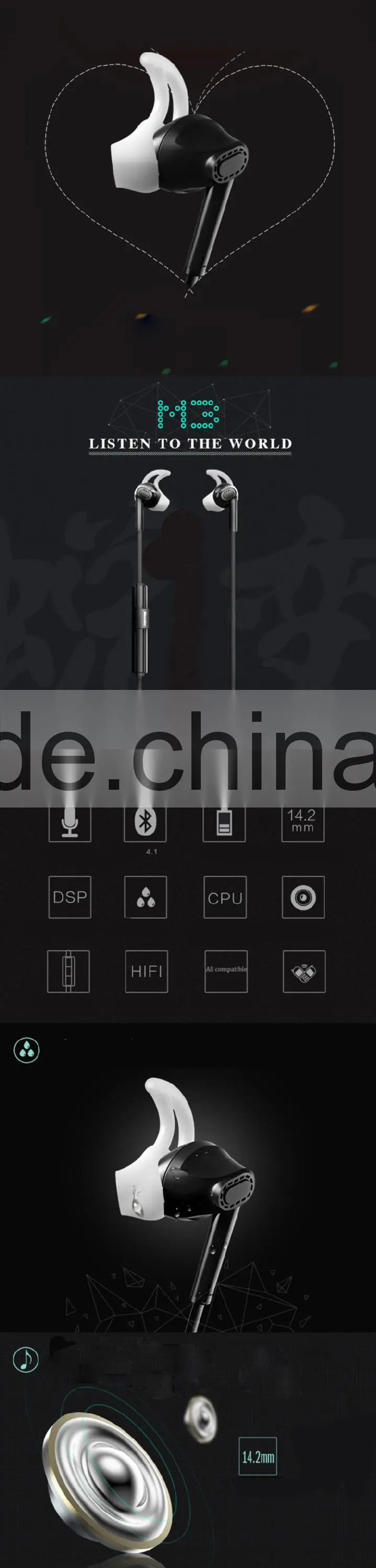 2015 china supplier bluetooth headphone , New product 2015 Bluetooth Earphone for mobile phone