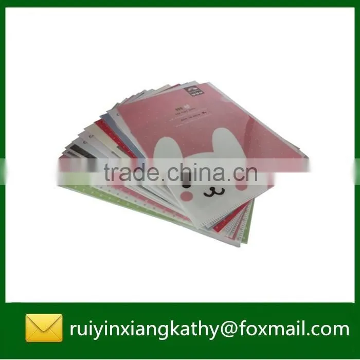 Waterproof PP kids stationery cute printing L shape folder