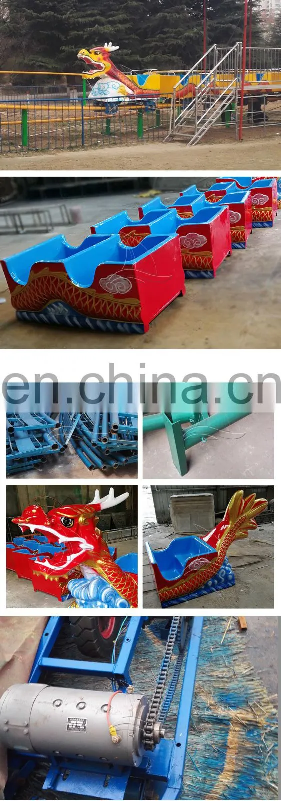 Funfair family train ride cheap roller coaster model train track sliding dragon for sale