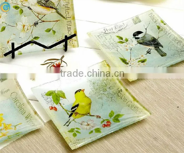 square glass candy tray charger plate dinnerware set