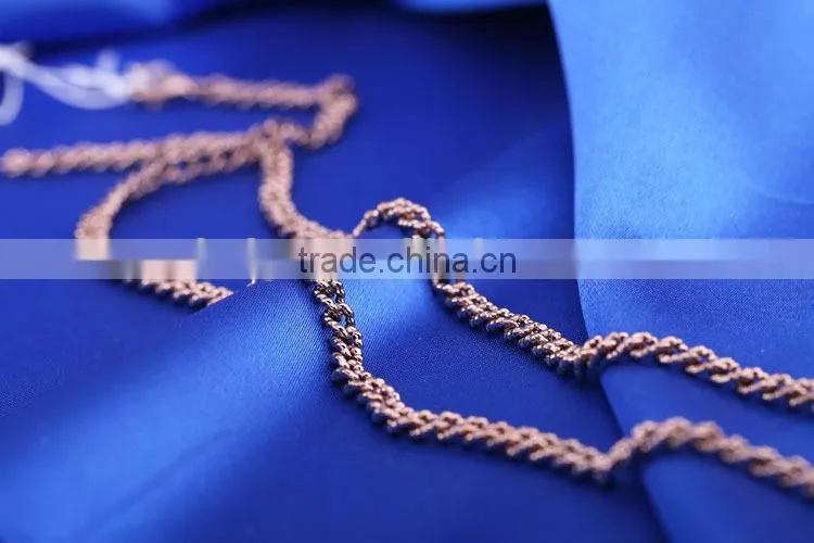 2015 china supplier gold jewellery long fashion chain & coffee gold plated link chain