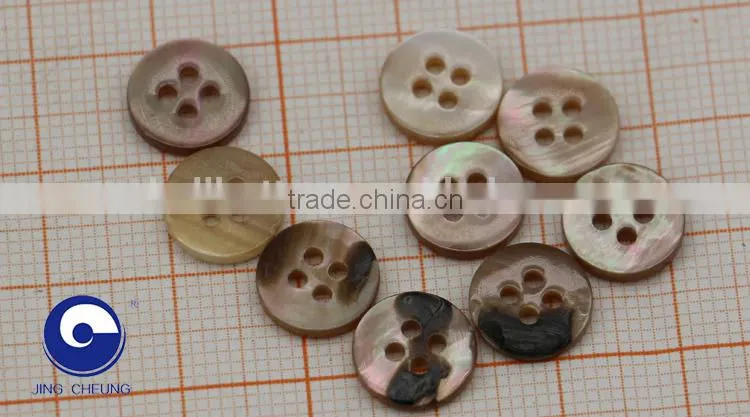 custom carving natural brown mother of peal shell button for shirt