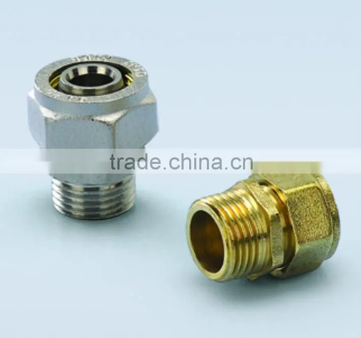 pex-al-pex pipe fittings brass male coupling