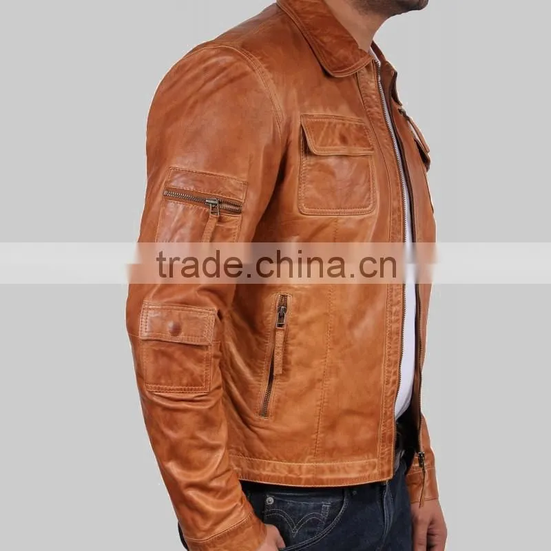 classic latest fashion genuine men leather jacket Ackermans brands
