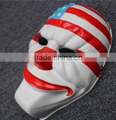 2016 high imitation PVC new year mask payday 2 mask (Dallas /Chains /Hoxton / Wolf) Dallas Heist Joker Props Cosplay mask