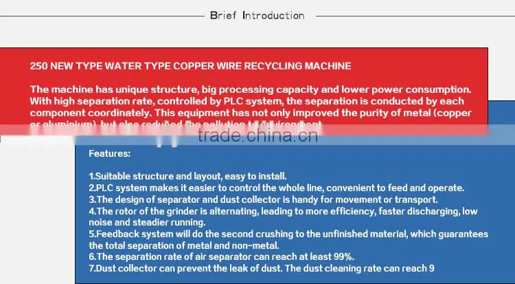 2015 NEW HOT CE & ISO QY-250 Water-type machine plastic recycling