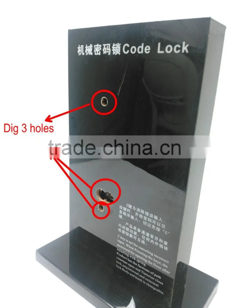 OSPON mechanical keyless entry glass door lock stain chrome OS25A