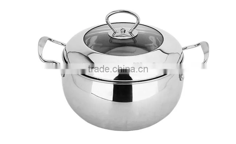 stainless steel Belly soup pot with glass lid/ Casserole set/ cooking stock pots