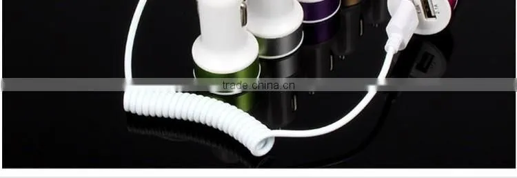 2016 New arrival customize Colorful Aluminum Ring mini Universal car charger , single / dual usb car charger for mobile phone
