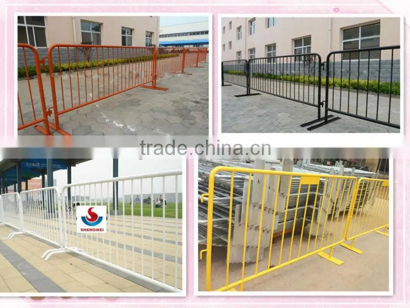 Safety powder coated road pedestrian barrier
