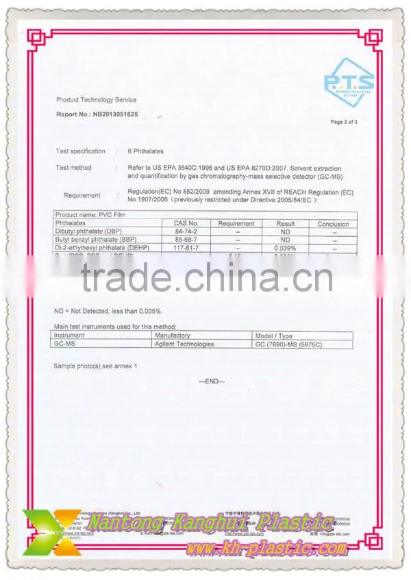 Non phthalate transparent sheet