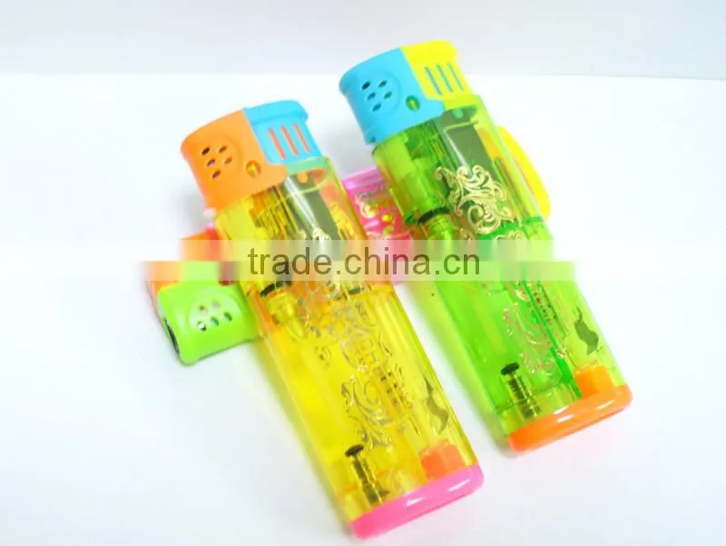 Mixed color plastic LED lighter windproof cigarette lighter with torch