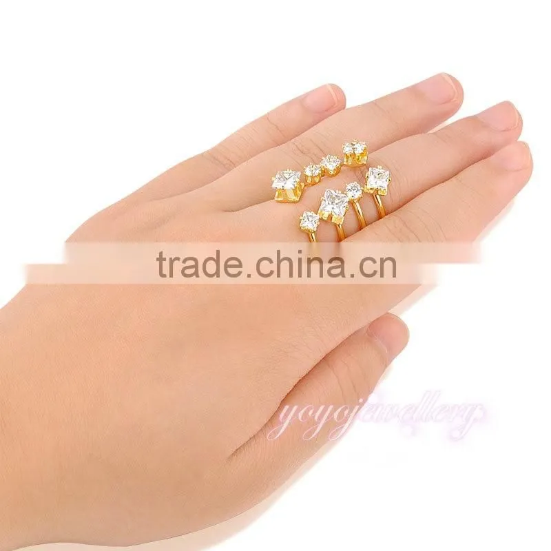 New model adjustble size 18k gold zirocon cuff ring